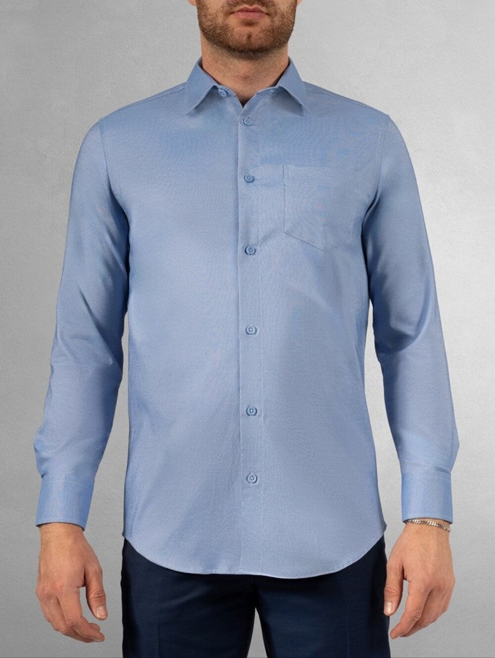 Arche Men’s Pale Blue Long Sleeve Dress Shirt
